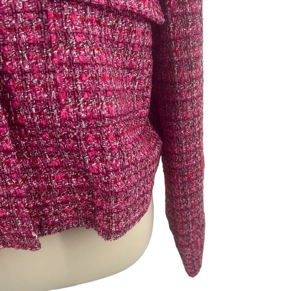 Rachel Zoe pink/black/white plaid boucle crop jacket new with tags - Picture 4 of 7